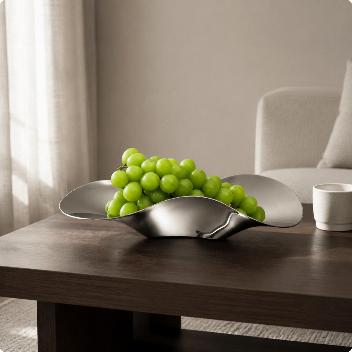 Fruit Bowl Petal-Like Tabletop Decor Polished Finish