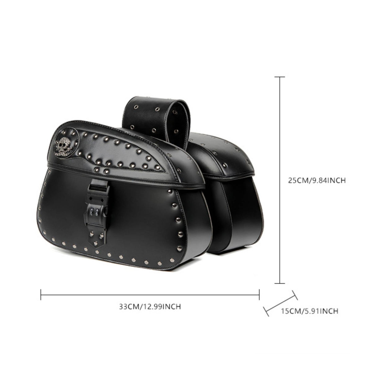 Secure Motorcycle Side Bags with Skull Emblem Hard-Sided Motorcycle Saddlebags with Lock Rugged Heavy-Duty for Daily Riding