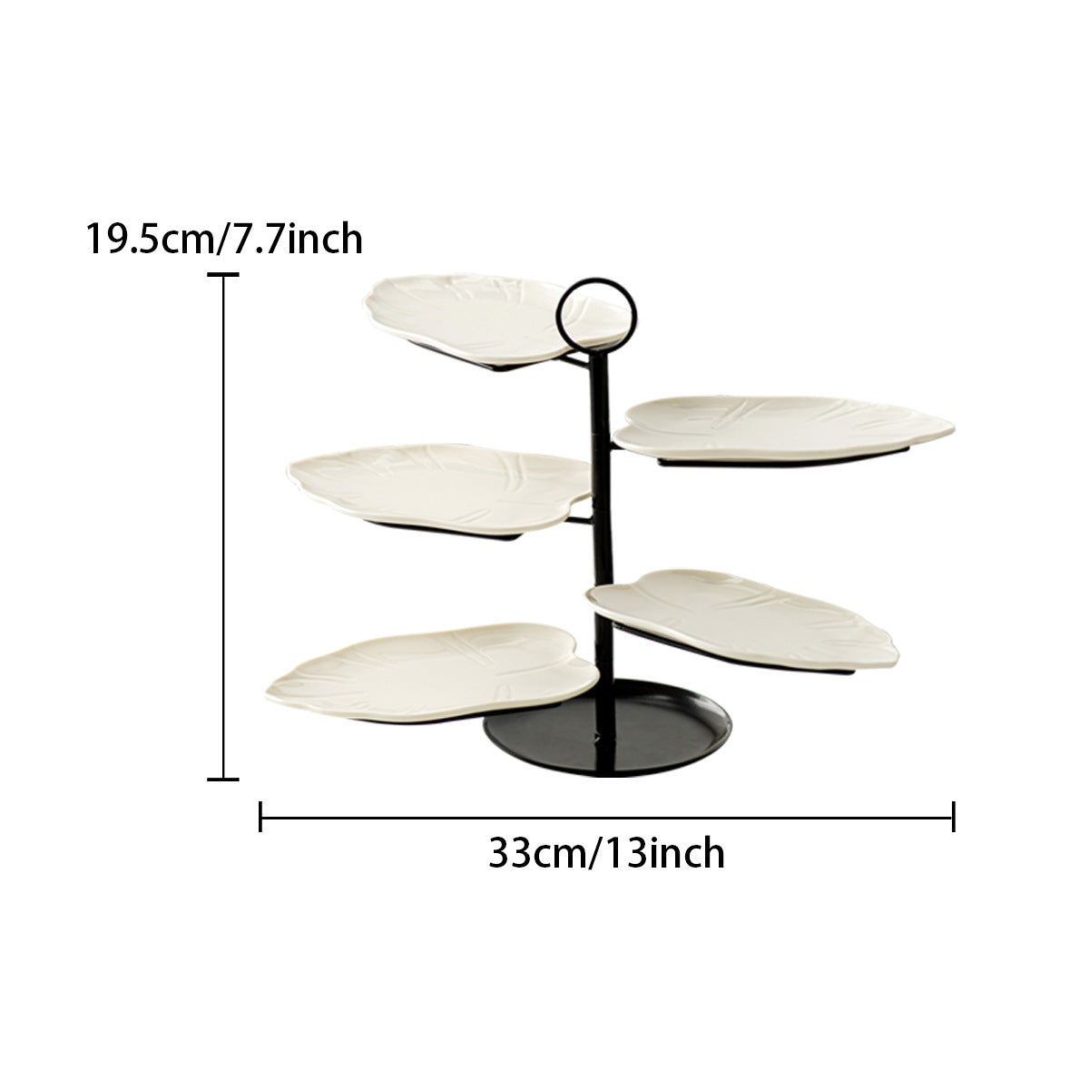 White / 5-layer Leaf Plate