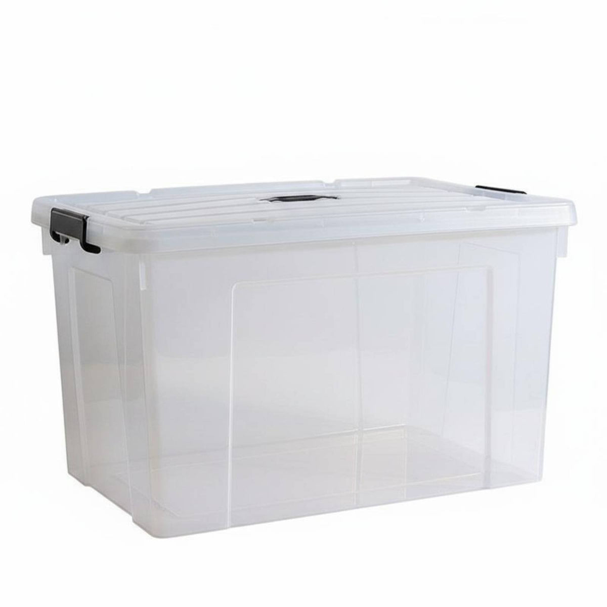 Lidded Transparent Bin long-lasting Clear Stackable Lidded Box sturdyDuty With casters for Families, Parents, Garage