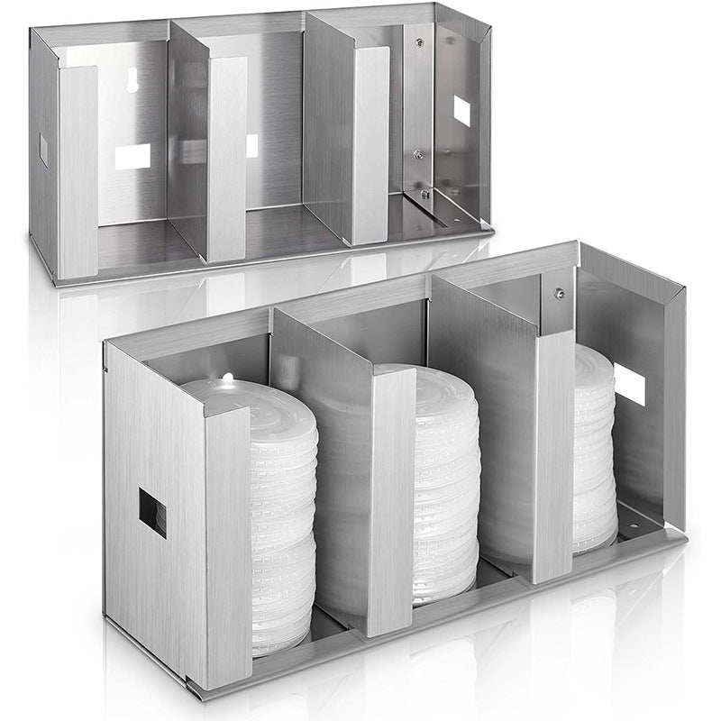 Stainless Steel Adjustable Cup and Lid Organizer for Cabinets
