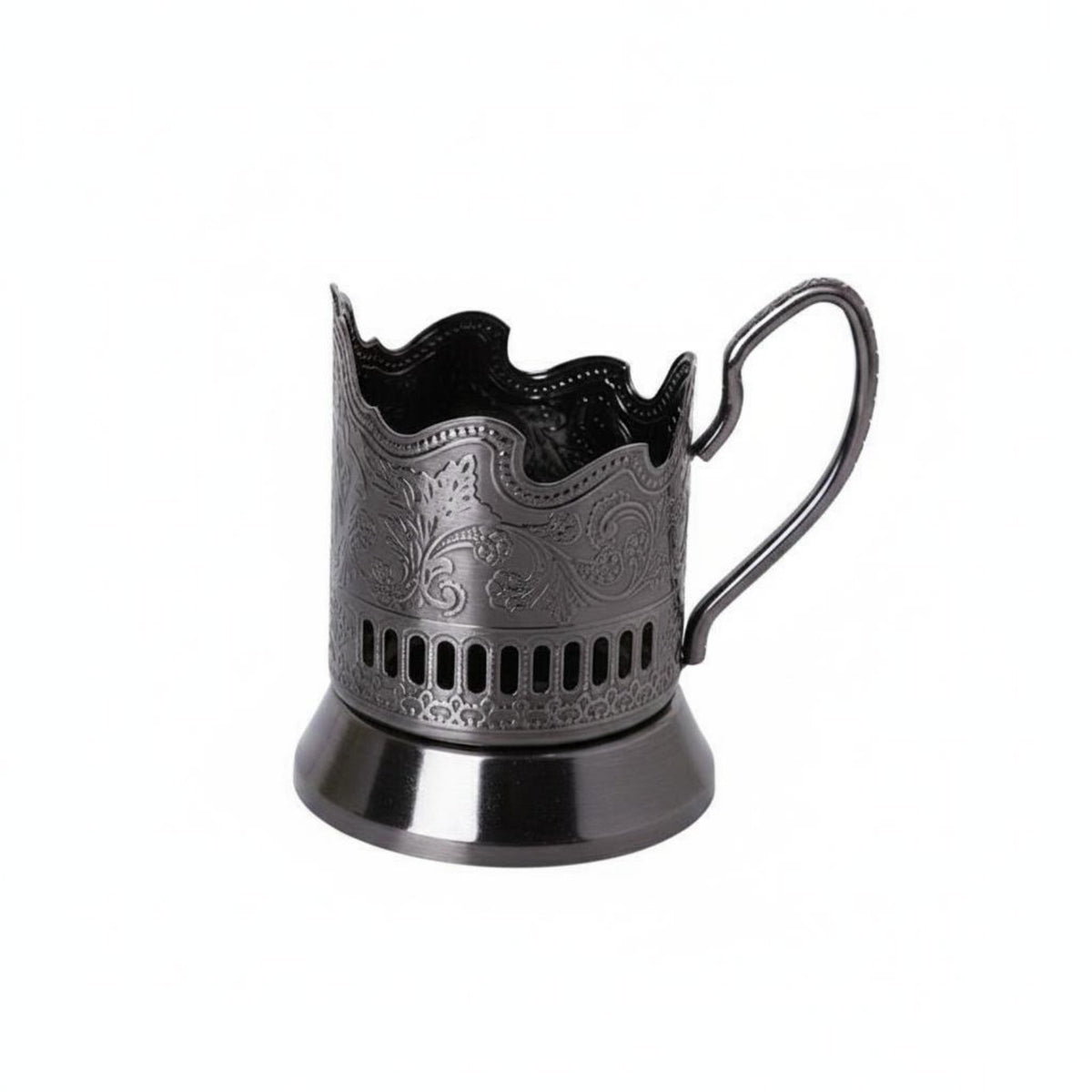 Podstakannik Retro Design Ornate Glass Sleeve with Handle for Collectors