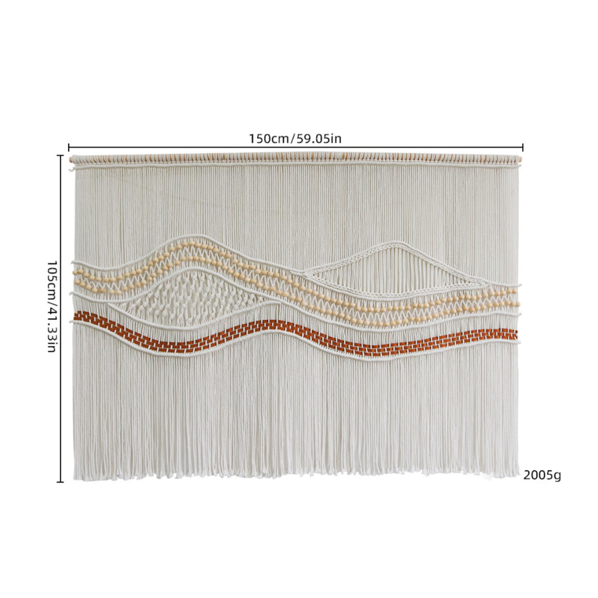 Macrame Wall Tapestry Beige Home Decor Easy to Assemble