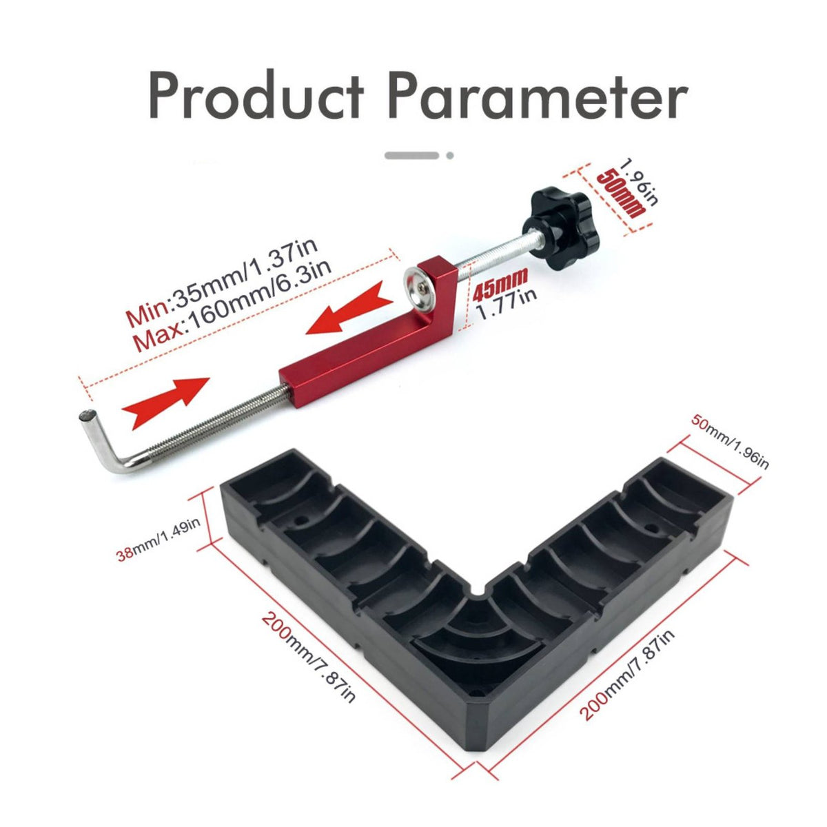 90 Degree Corner Clamp Easy to Use Right-Angle Clamp Clear Markings