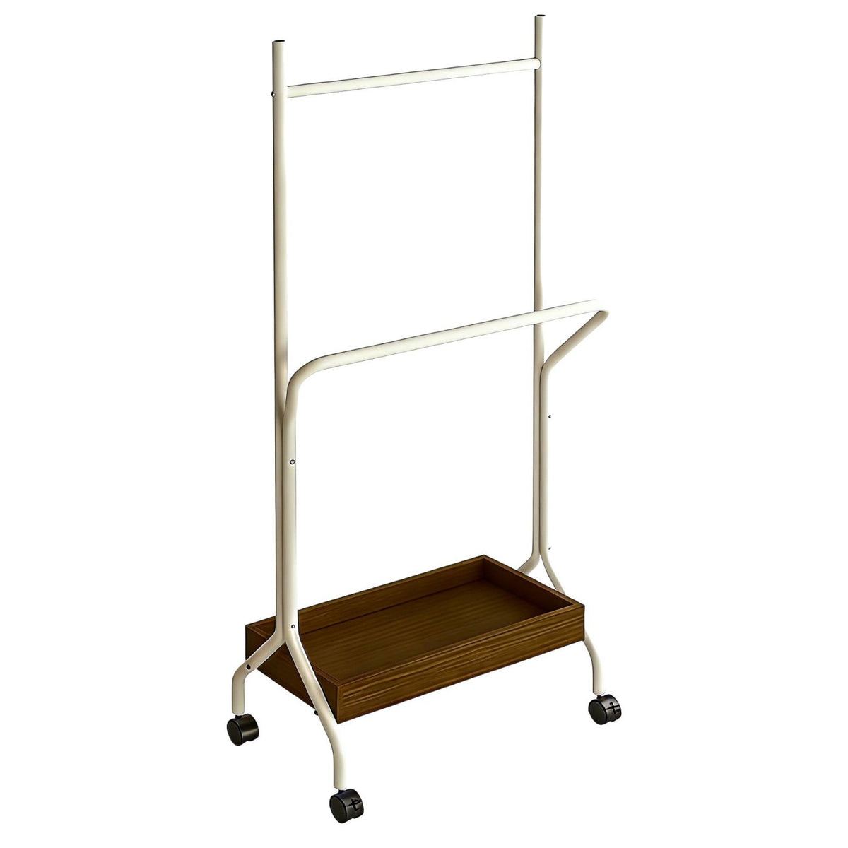 Freestanding Clothes Rail with storage areaSaving Garment Rack Simple Design