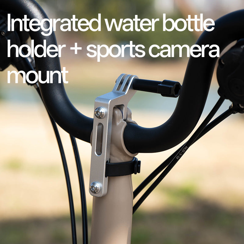 Aluminum Alloy Handlebar Mount for Folding Bikes with Computer, Light, and Bottle Cage