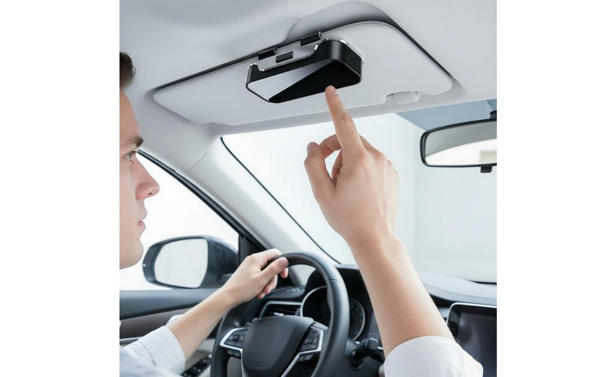 Push-to-Accessible Sun Visor Glasses Case Scratch-Proof Lining Automotive Eyewear Storage Large Capacity