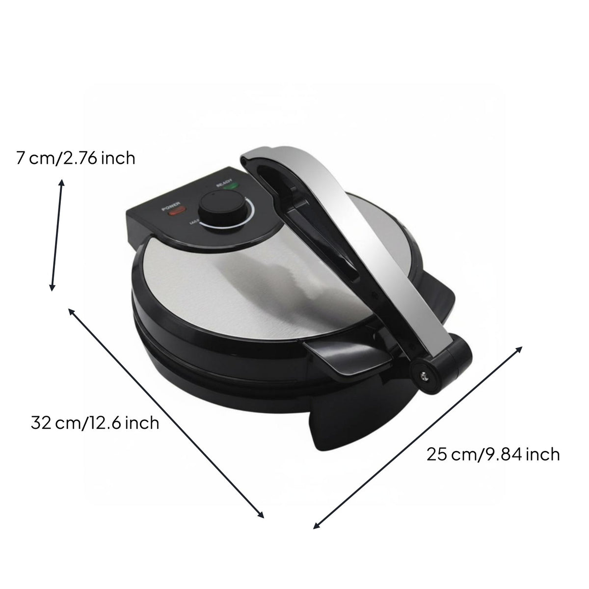 Multi-Purpose Electric Flatbread Appliance Easy to Clean Non-Stick Pancake Appliance Stable Base Electric Tortilla Press