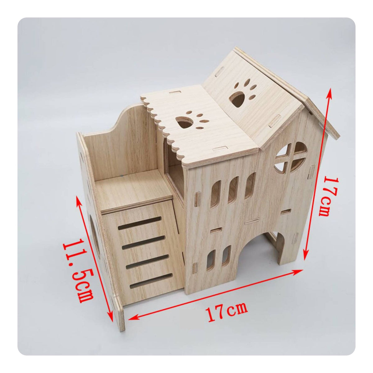 Wooden Hamster House Long-Lasting Guinea Pig Hideout Ventilated Design
