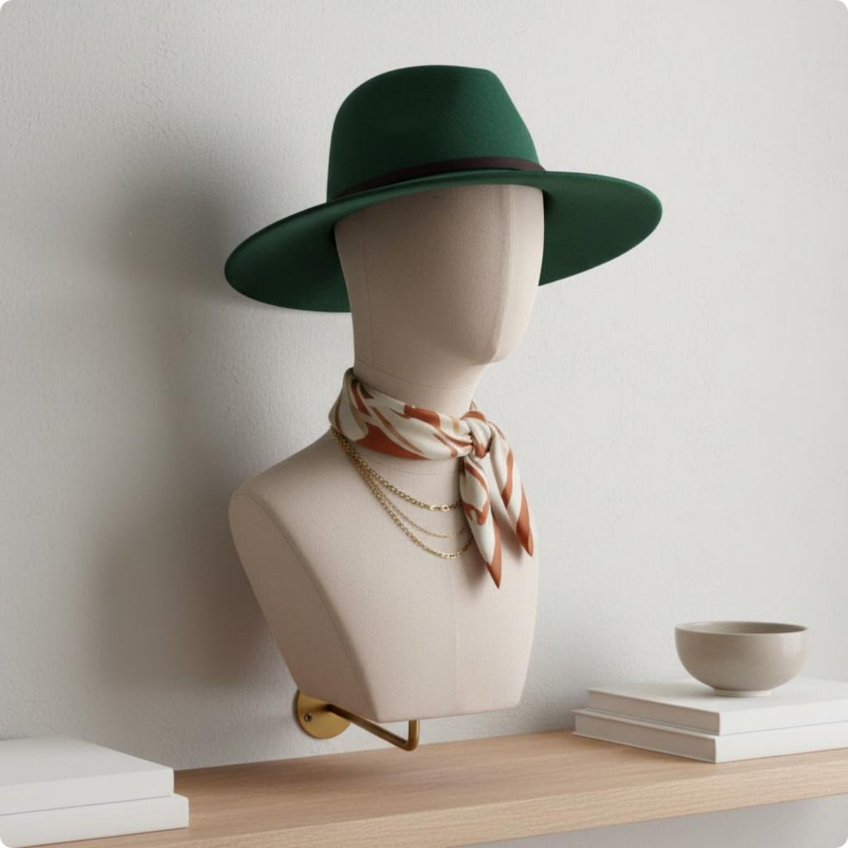 Wall-Mounted Mannequin Bust Iron Hairpiece Stand Bust Easy to Install