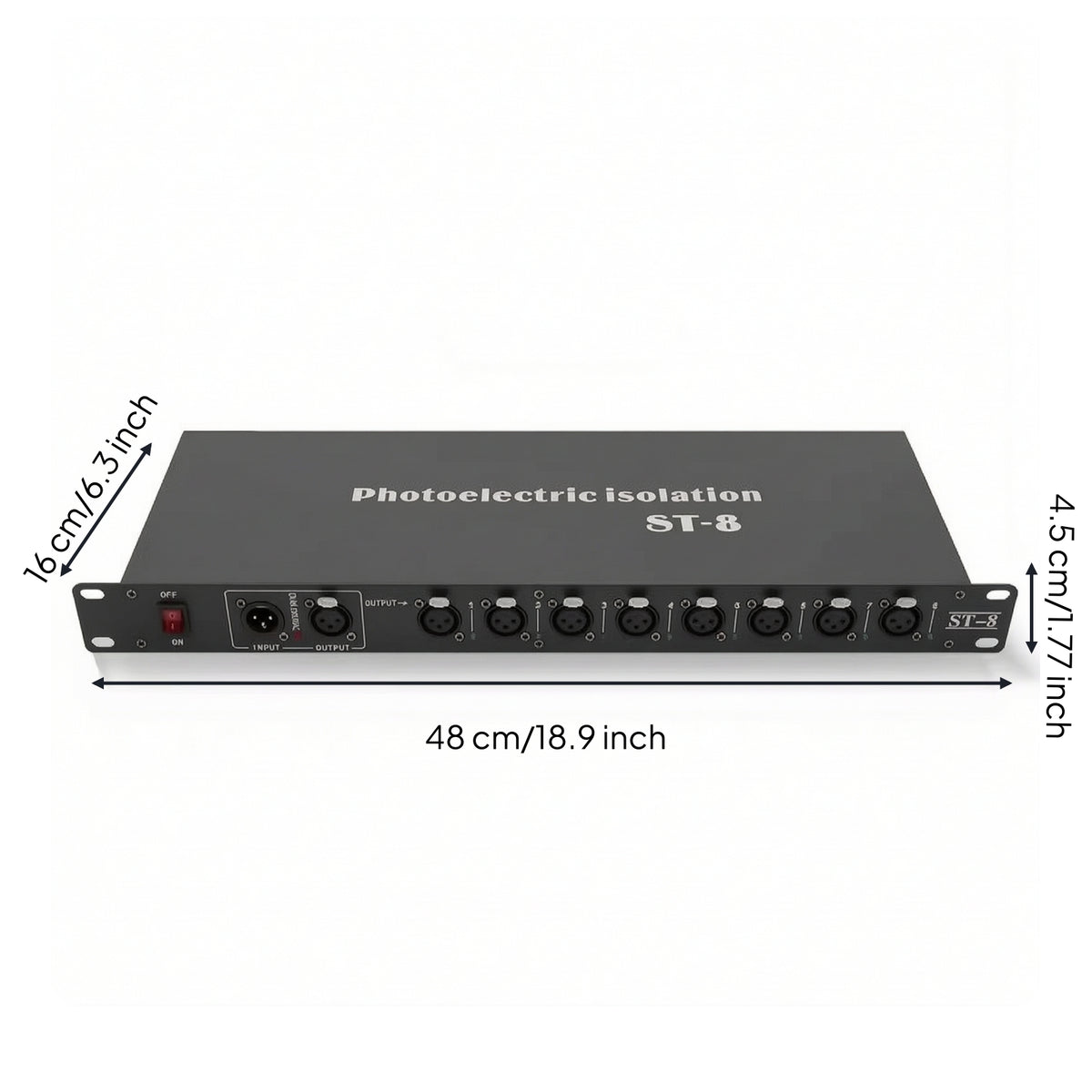 DMX512 Signal Splitter Amplifier Distributor DMX512 Signal Splitter Amplifier Rackmount Slimline for Lighting Technicians