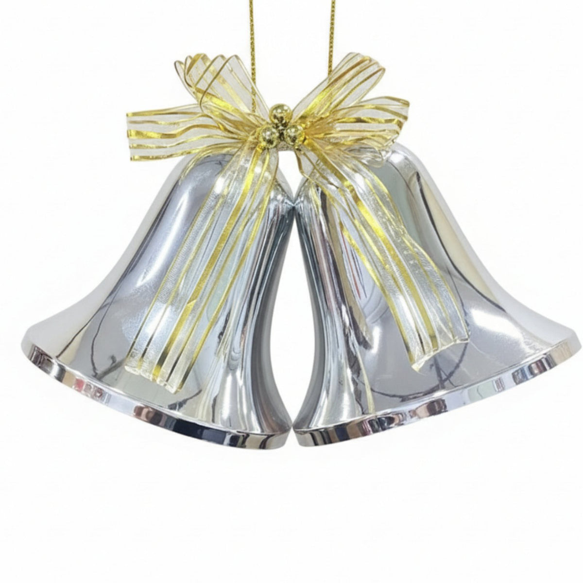 2 Pieces Oversized Christmas Bell Shiny Finish Jumbo Bell Decoration for Lobbies