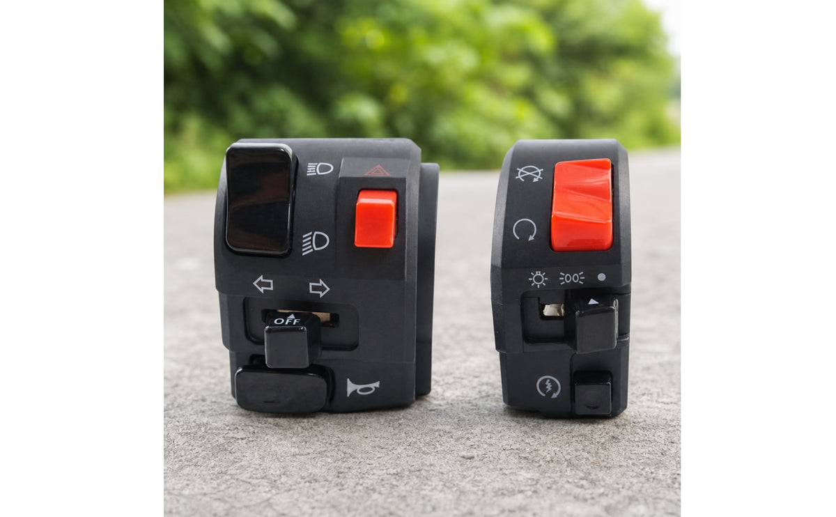 Multi-Functional Motorcycle Handlebar Switch Assembly Compact Handlebar Control Unit with Harness Wired Motorcycle Switch Cluster Easy to Install for Motorcyclists, Riders