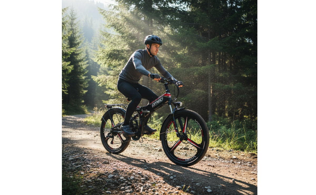 Electric Mountain Bike Foldable Mountain Bike Disc Brakes Power Assist Assist Electric Bike for Rough Terrain, Outdoor, Travel