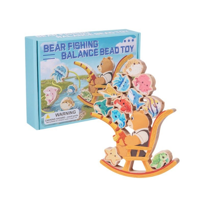 DORU Wooden Bear Balance Blocks Stacking Toy for Early Education