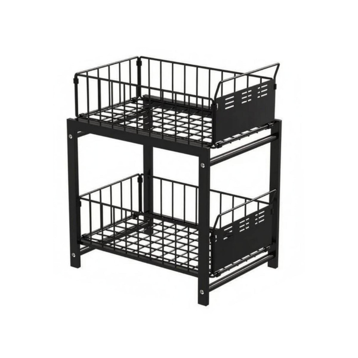 Under Sink Organizer Metal Under-Sink Rack Horizontal Slots for Countertop