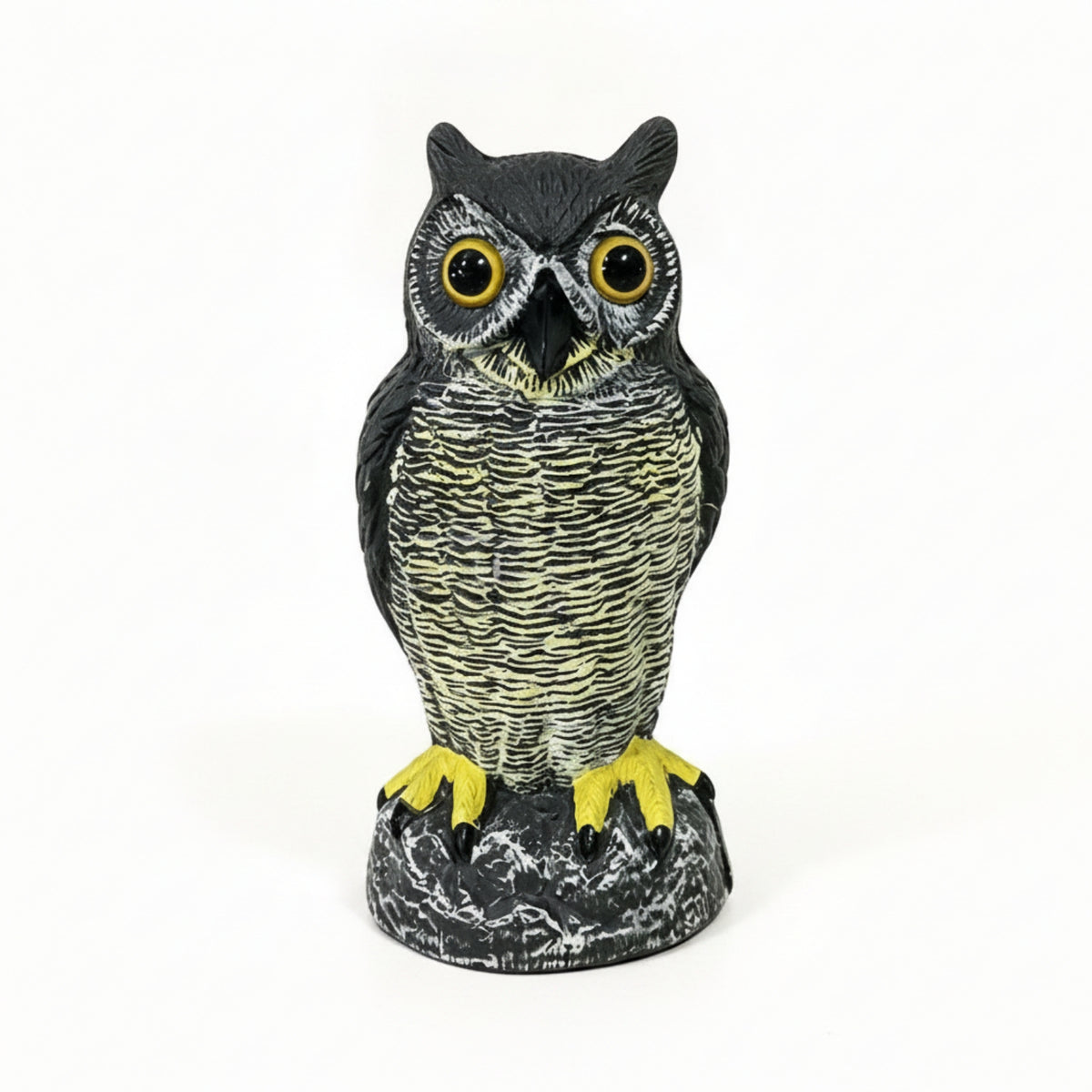 Owl Figurine Large Eyes Outdoor Decoration Black and White