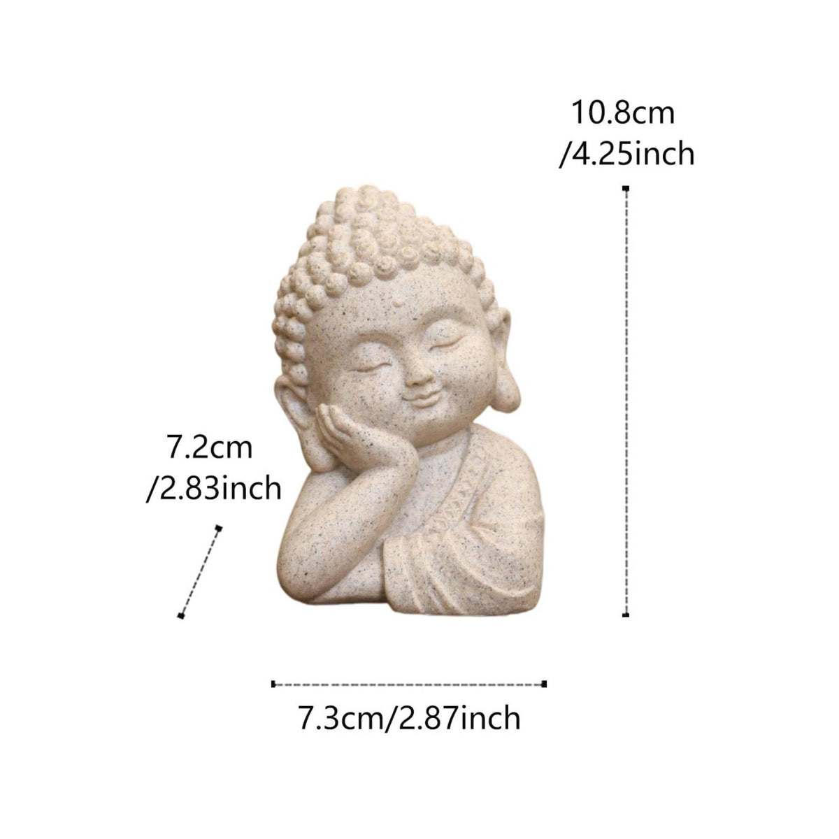 Sleeping Buddha Statue Handmade Look House Decoration Serene Appearance