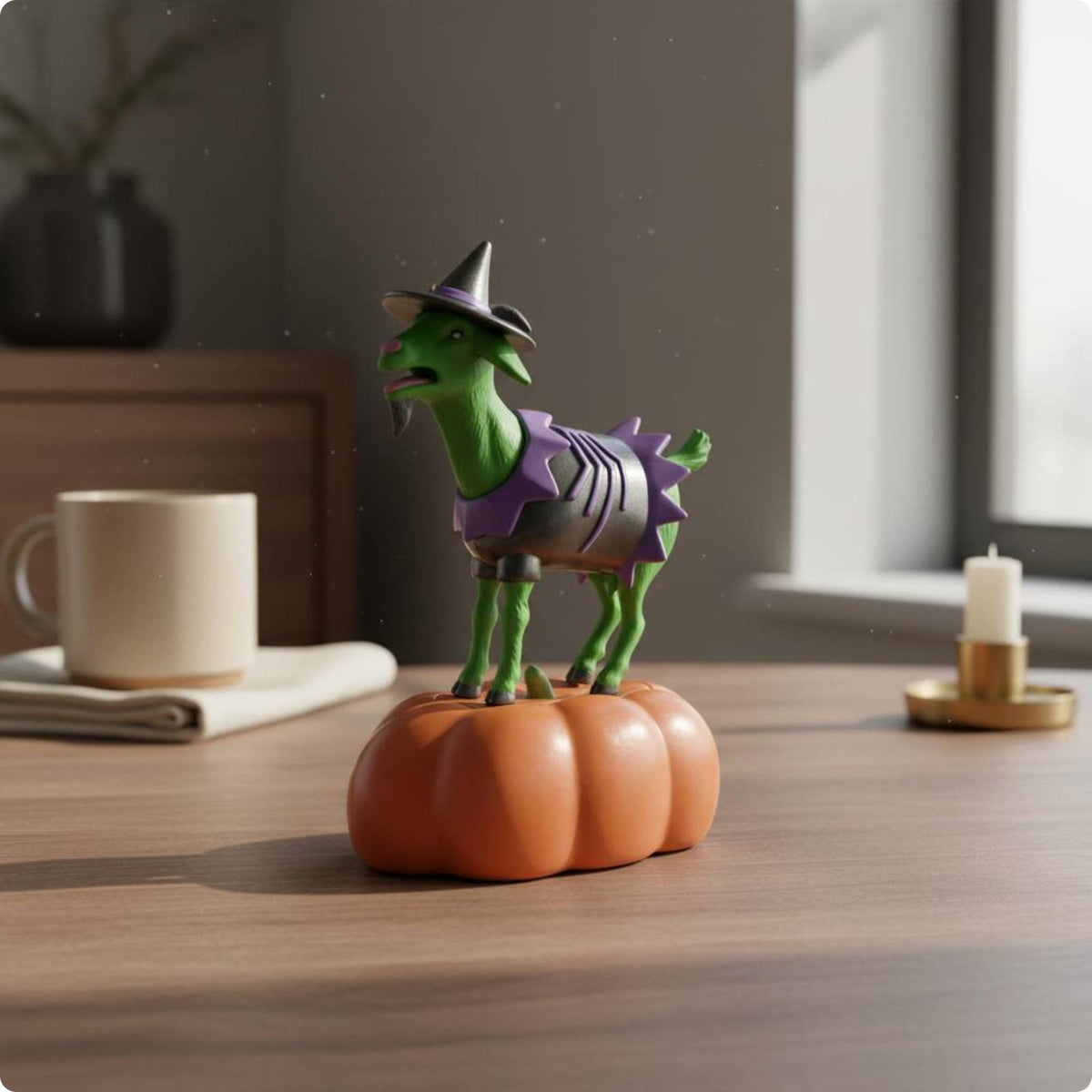 Screaming Goat Figure Funny Expressive Caprine Book Desktop Decoration Novelty Gift Set for Office