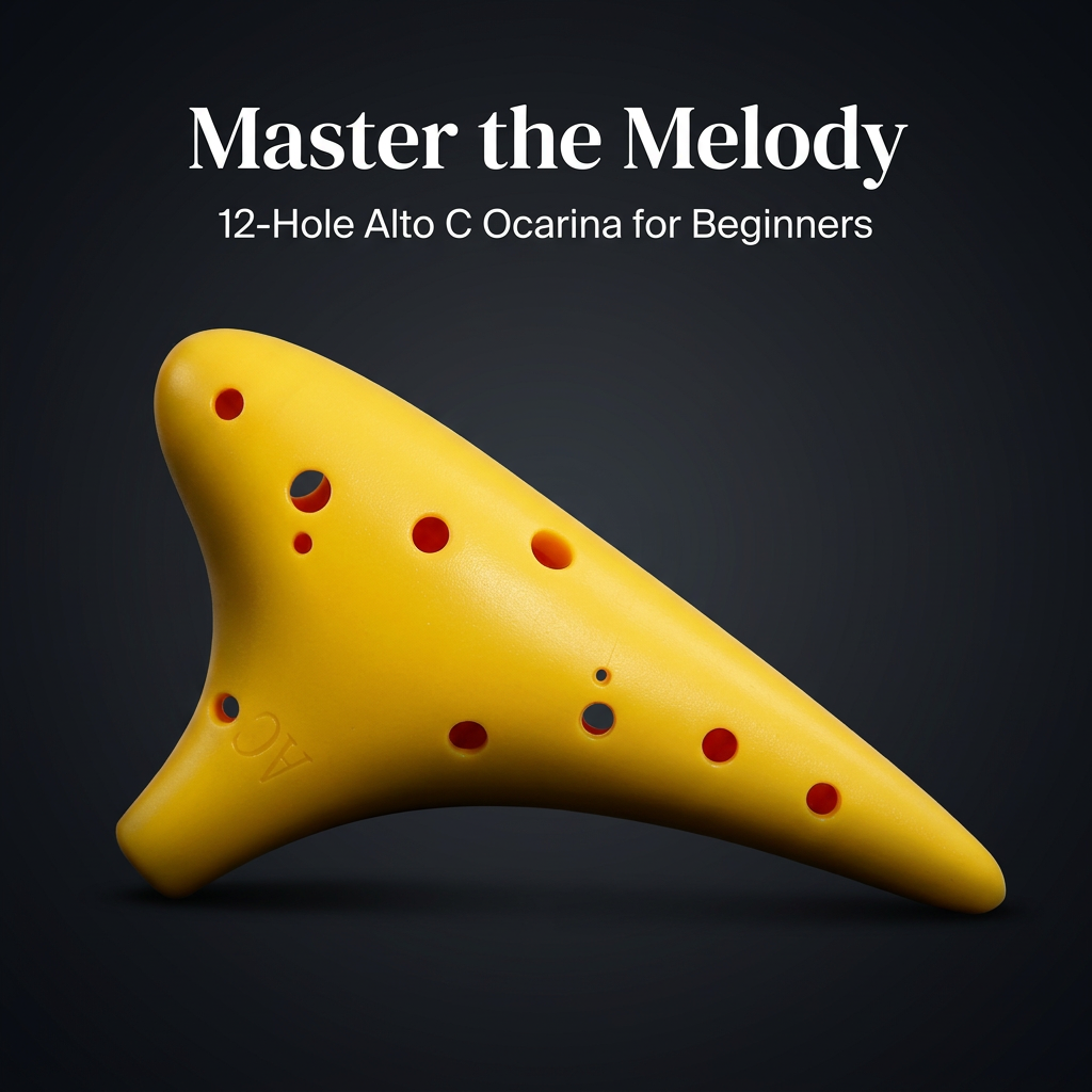 12 Hole Alto with Music and Lanyard, Musical Instrument Gift Box for Beginners, Easy to Play Ocarina for Music Education