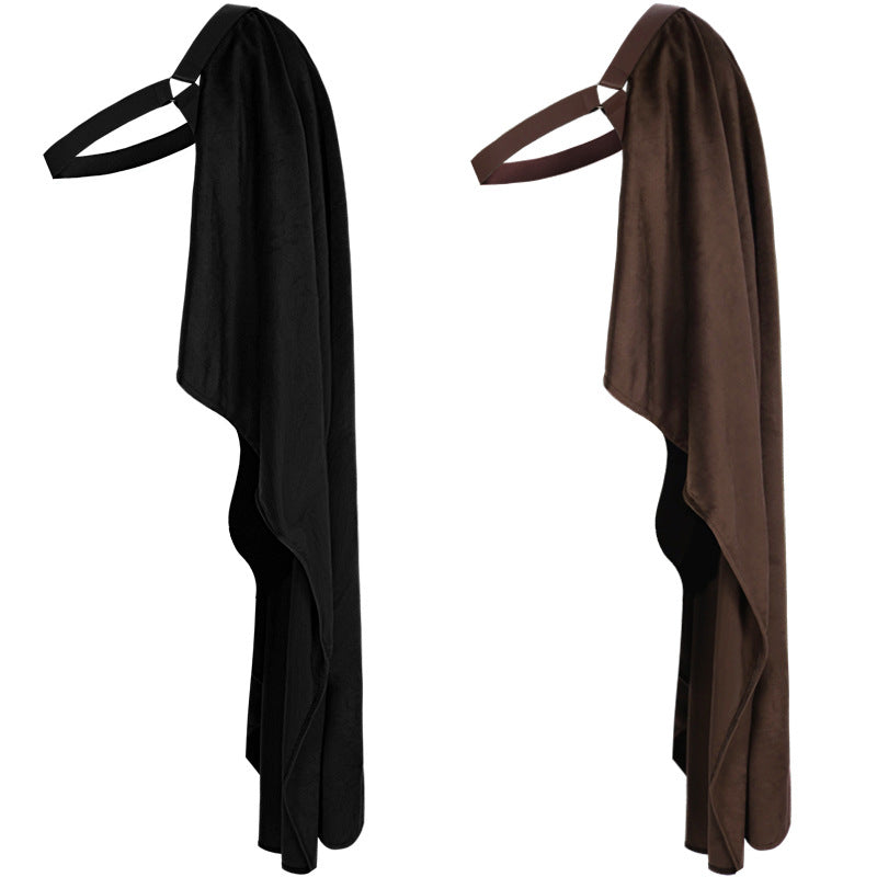 Steampunk Half Shoulder Cape with Belt for Medieval Halloween Costume