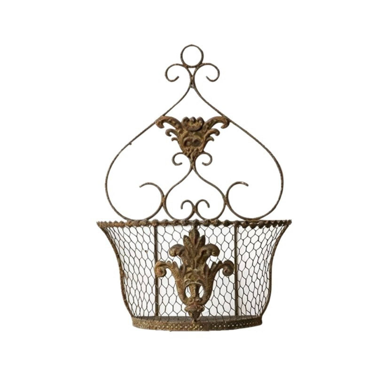 Wall Hanging Planter Basket Ornate Wall Floral Basket Scrolling for Balcony, Cafe