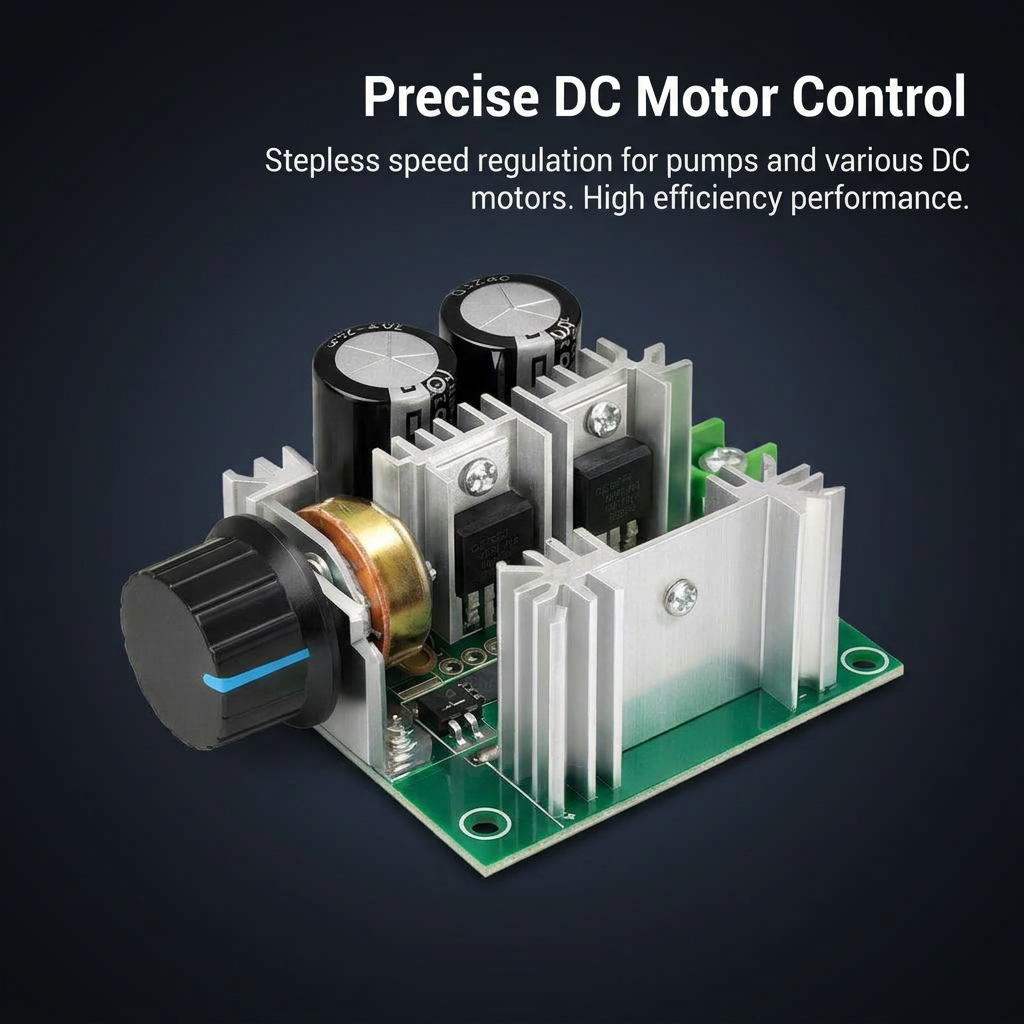 DC Motor Speed Regulator, Variable Speed DC Motor, DC Motor Controller with Knob, High Efficiency DC Motor Governor, 12V-40V 10A Motor
