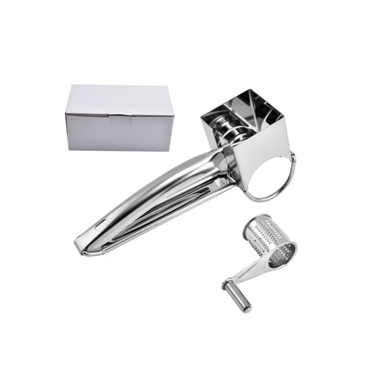Hand Crank Cheese Grater Manual Cheese Grater Rotary Grater Cheese Shredder with Handle Stainless Steel Construction Suitable for Kitchen Use Cooking