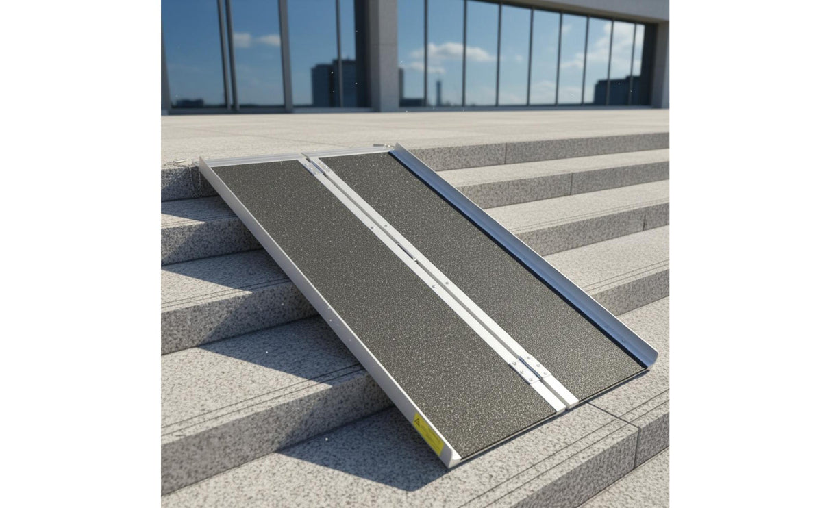 Anti-Slip Surface Foldable Aluminum Ramp Rustproof Mobility Aid CE Certified for Stairs, Doorways