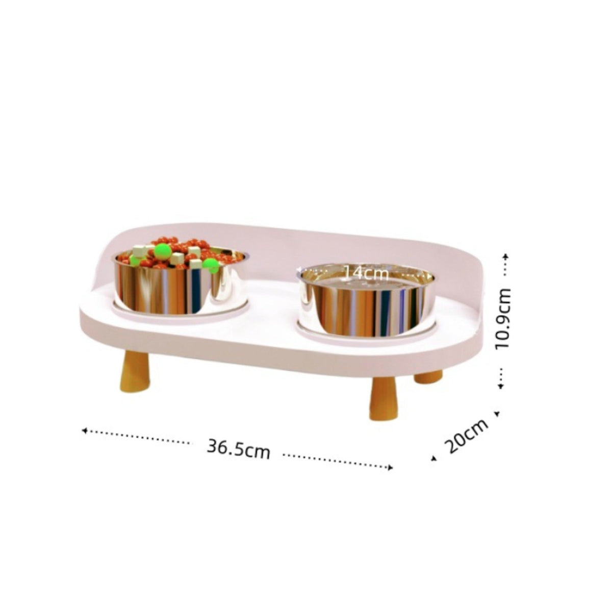 Stainless Steel Cat Bowls with Stand Neck Protection Raised Pet Bowl Station