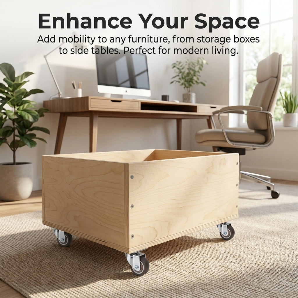 Swivel Castor Wheels Trolley for Furniture, Heavy Duty Castor Wheels, Silent Rolling Replacement Casters, DIY Furniture Swivel Wheels