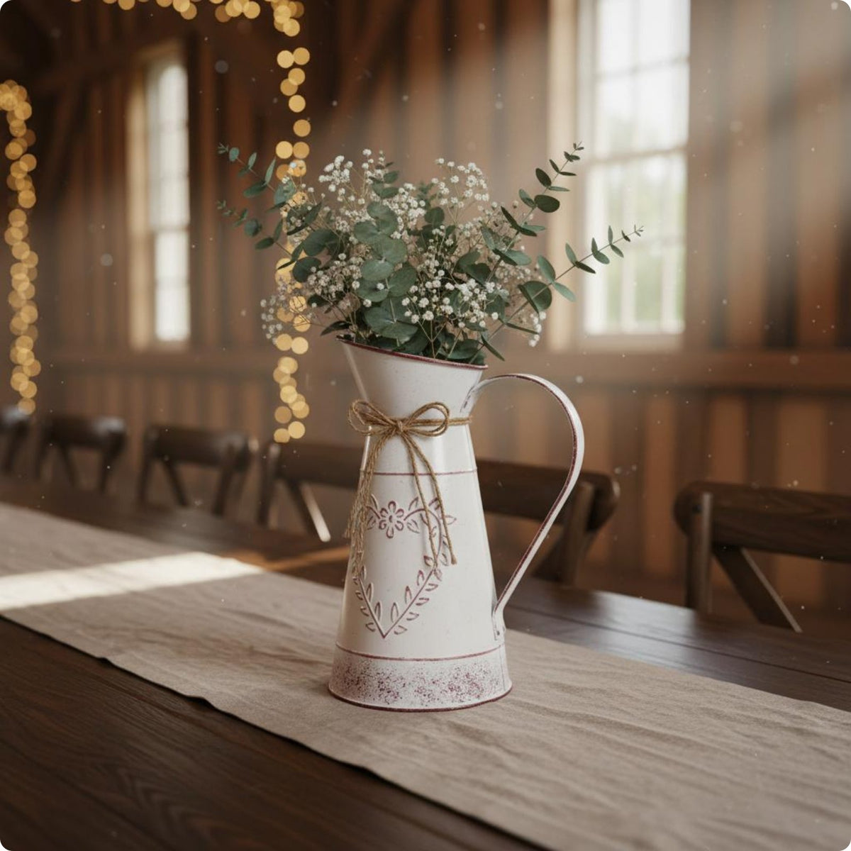 Metal Pitcher Vase Decorative Highlight Leaf Pattern Vase Classic Home Decor for Tabletop