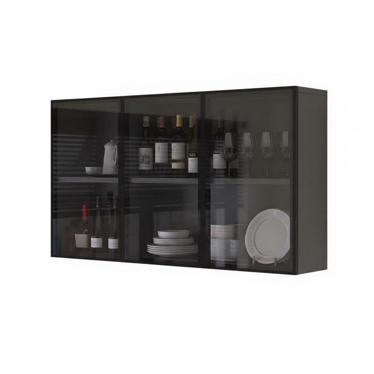 1 Bathroom Wall Cabinet Floating Display Shelf Wall Mounted Storage Cabinet Kitchen Cabinet with Glass Doors Solid Wood for Kitchen Bathroom Balcony Suitable for Gift Giving Home Organization