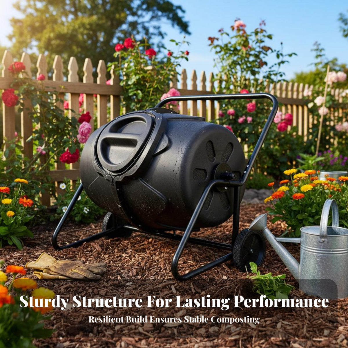 Tumbling Compost Bin Large Capacity Outdoor Compost Tumbler Tumbling Composter Easy to Use Rotating Soil Enhancer Generator