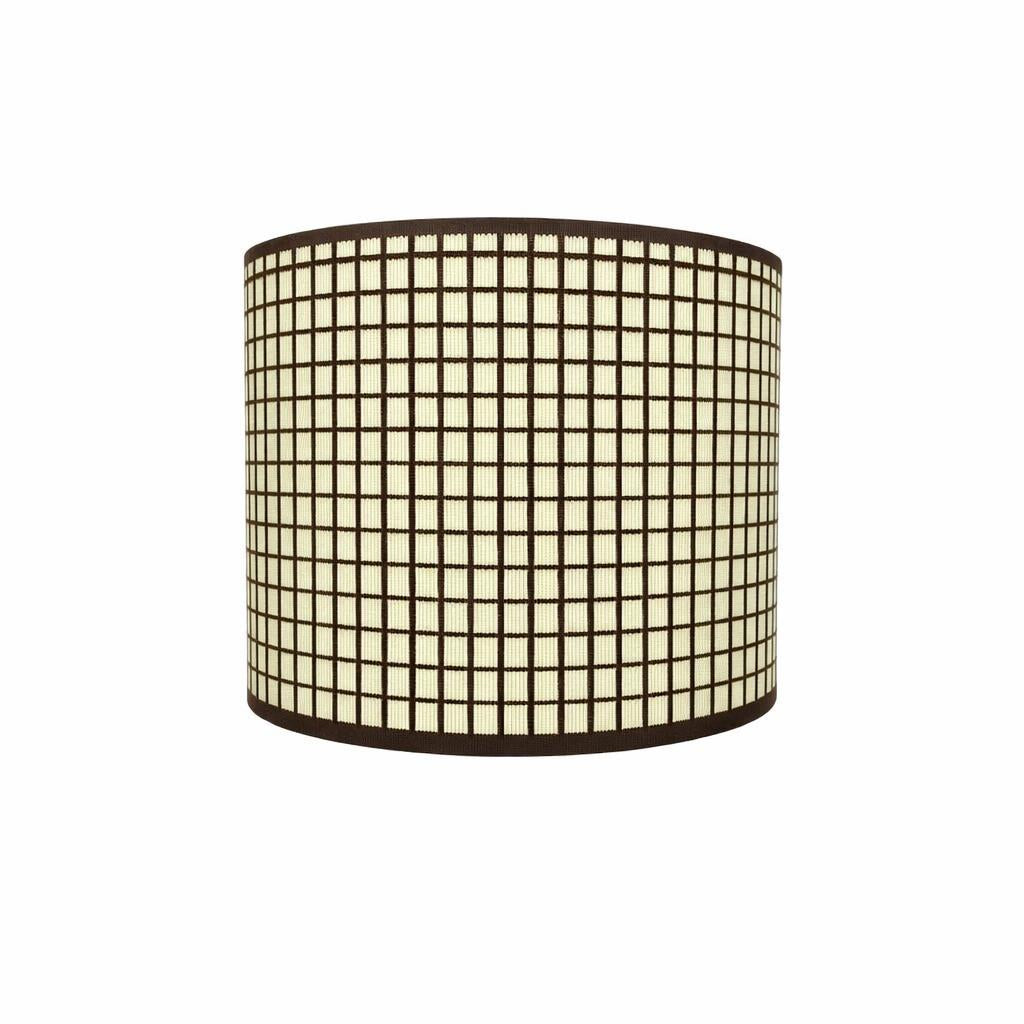 Woven Lampshade for Table Lamp, Cylindrical Lamp Shade Soft Light, Table Lamp Li #variant:Grid pattern
