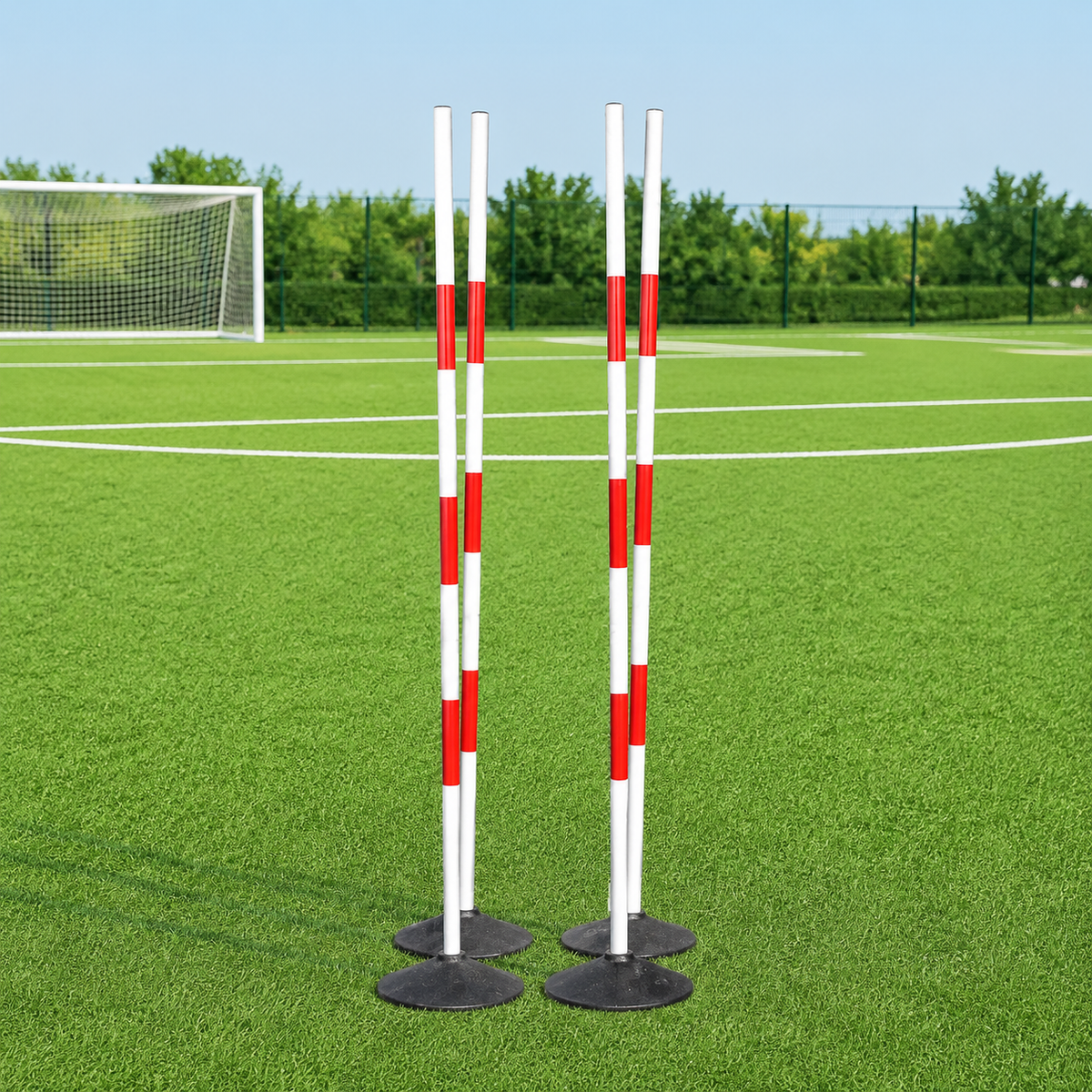 Red and White PVC Slalom Poles, Agility Training Poles for Football, Speed Training Equipment, Footwork Practice