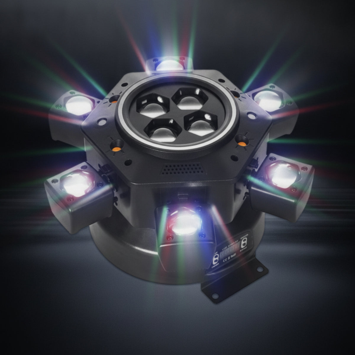 Pulse Six-Arm Stage Light Compact Moving Head Stage Light Multi-Functional Lighting Versatile for DJs, Stages, Clubs
