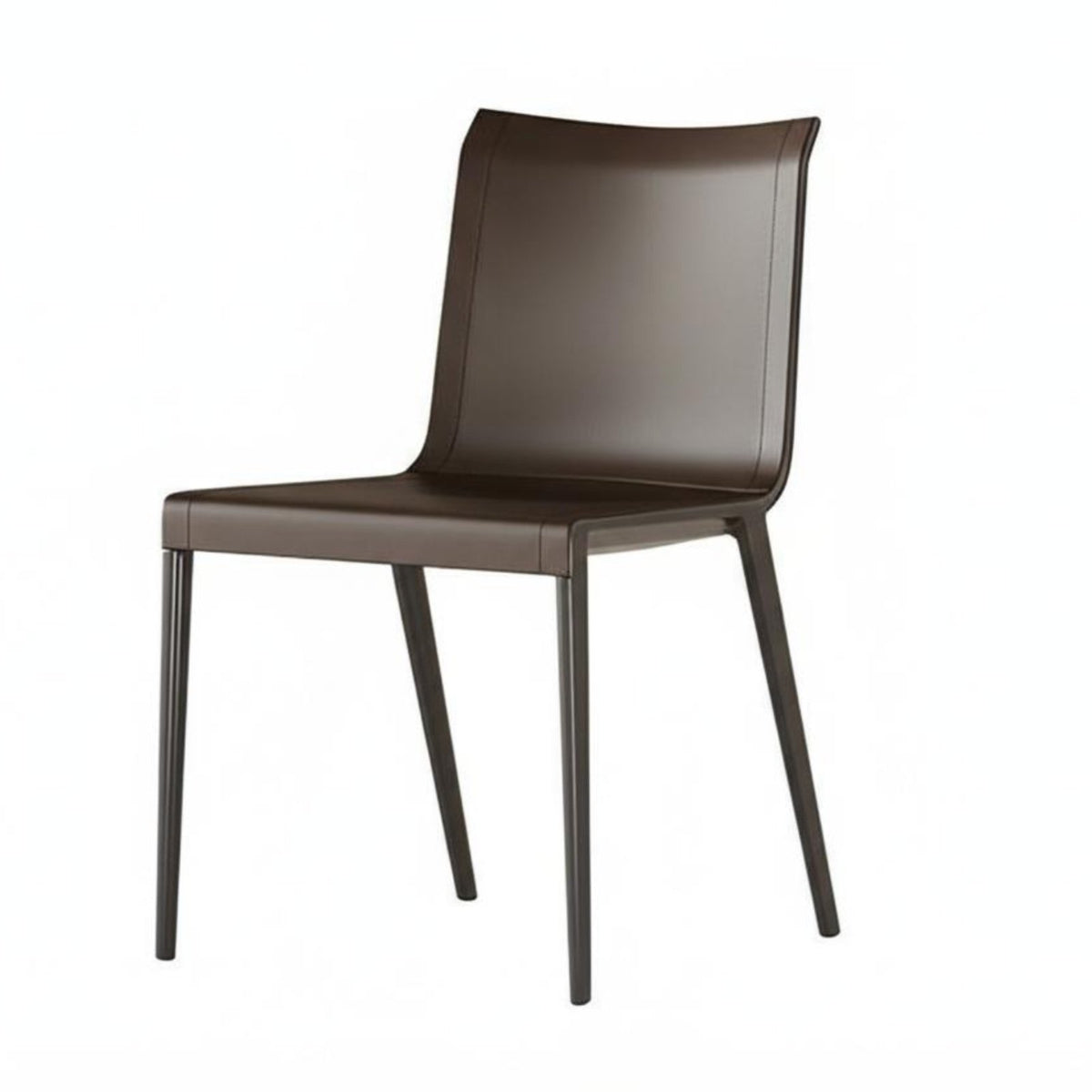 Light Luxury Aesthetic Curved spine Saddle Chair Minimalist design Armless Side Chair Italian Inspired Dining Seating Modern Design for Homeowners, Interior Designers, Restaurant Owners, Living Room, Cafe, Home Office
