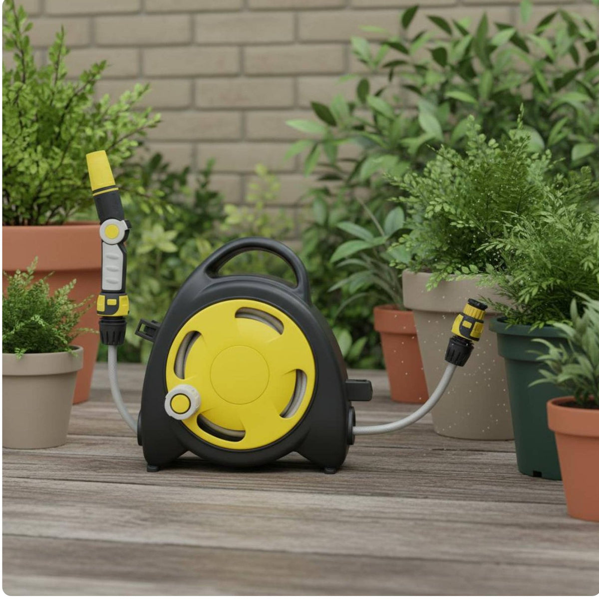 Garden Hose Reel Space Saving Portable Hose Reel Anti Kink for Car Wash