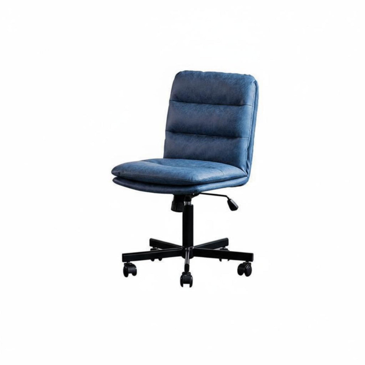 Space-Saving Upholstered Rotate Chair Ergonomic Supportrest Scalloped Support Rolling Chair Height Adjustable Padded Pad