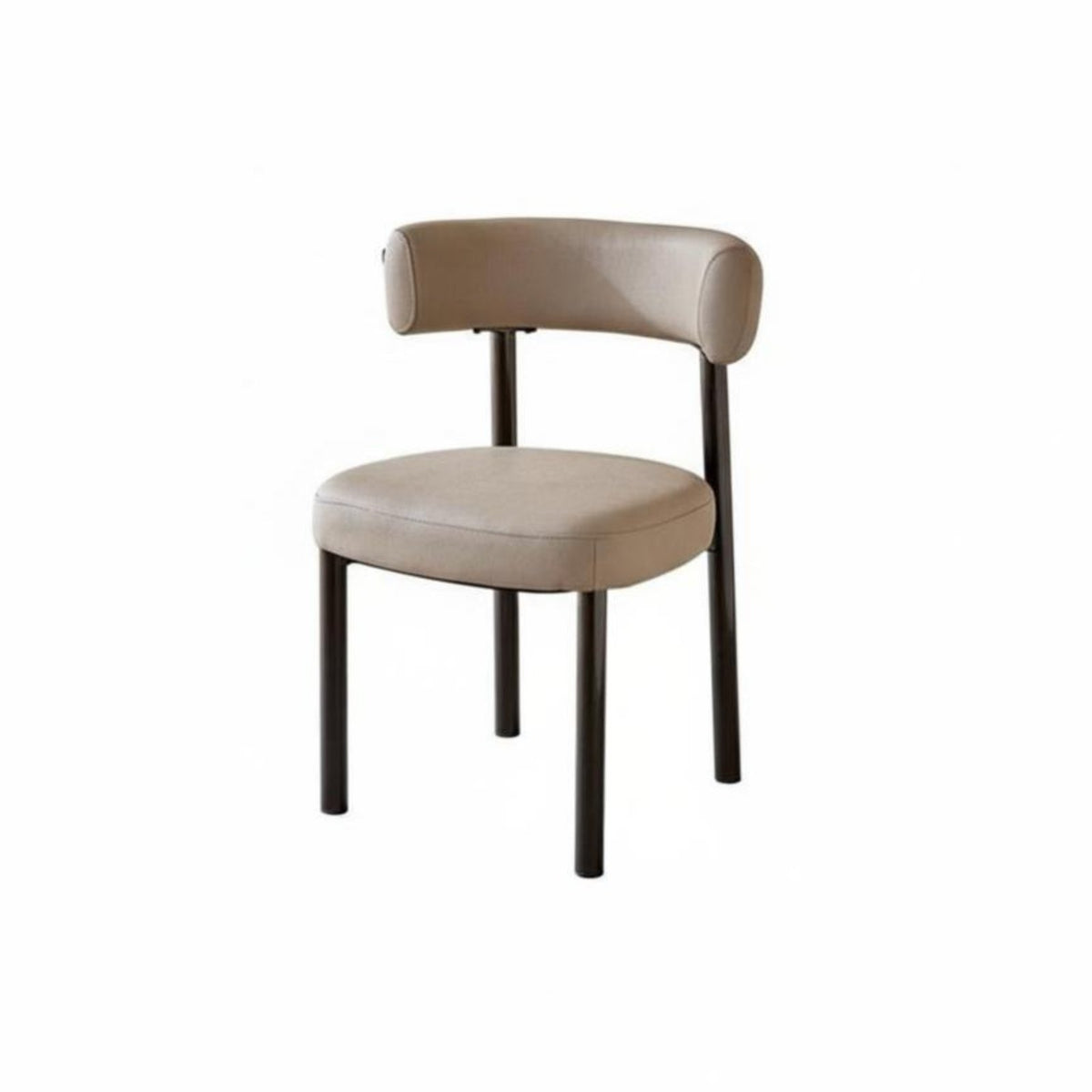 Upholstered Side Chair with Curved Backrest Minimalist Design Kitchen Seating Comfortable Padded Seat Anti-Slip Feet
