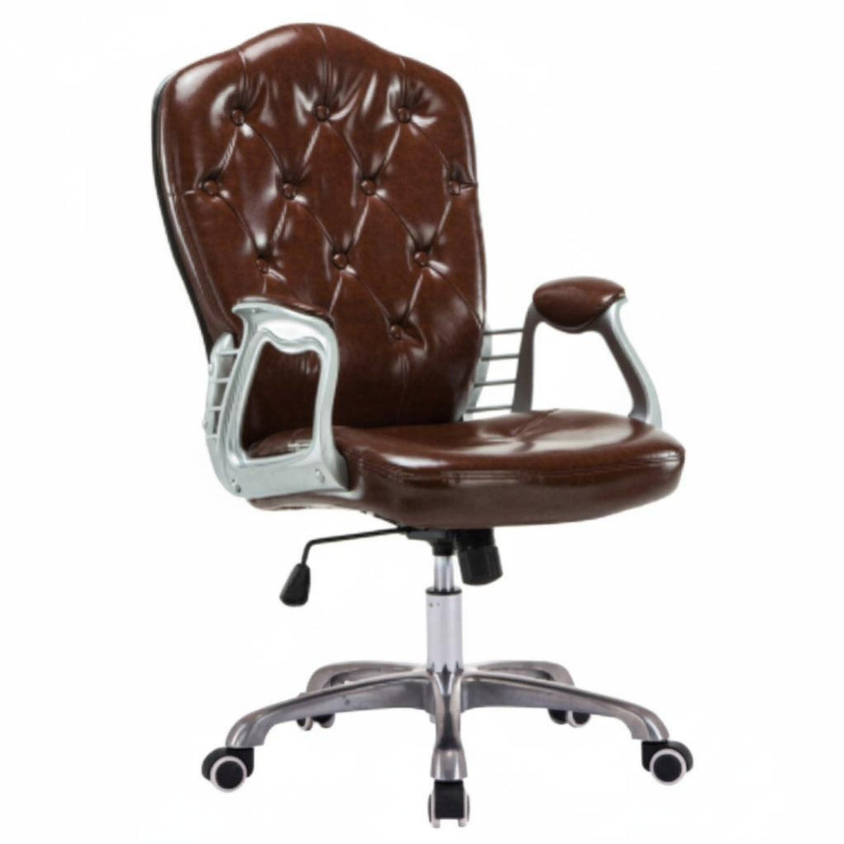 Upholstered Rolling Task Chair European Design Swivel Seat Adjustable Height