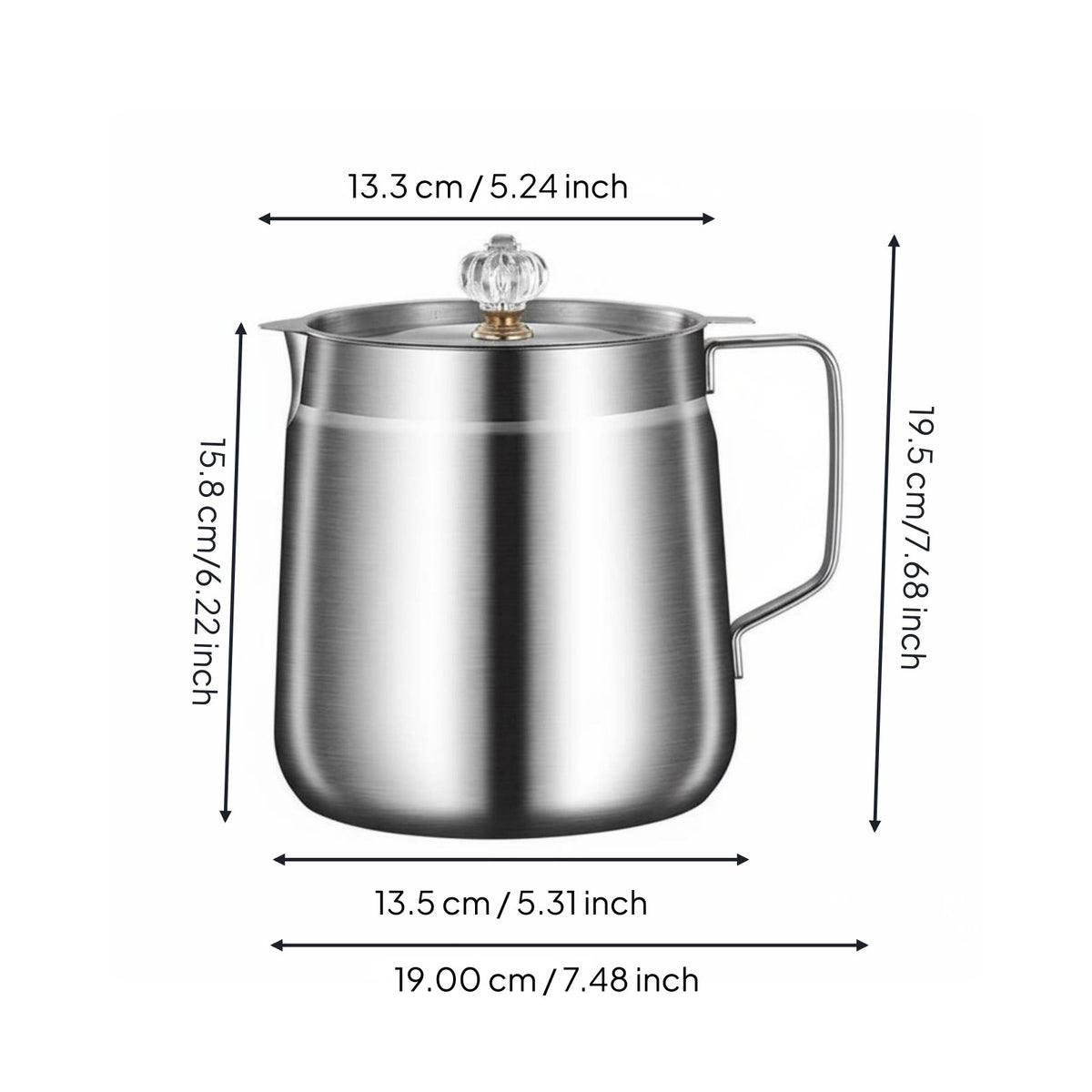 Stainless Steel Oil Pot Large Capacity Culinary Oil Container Easy to Clean Culinary Oils Storage Can Kitchen