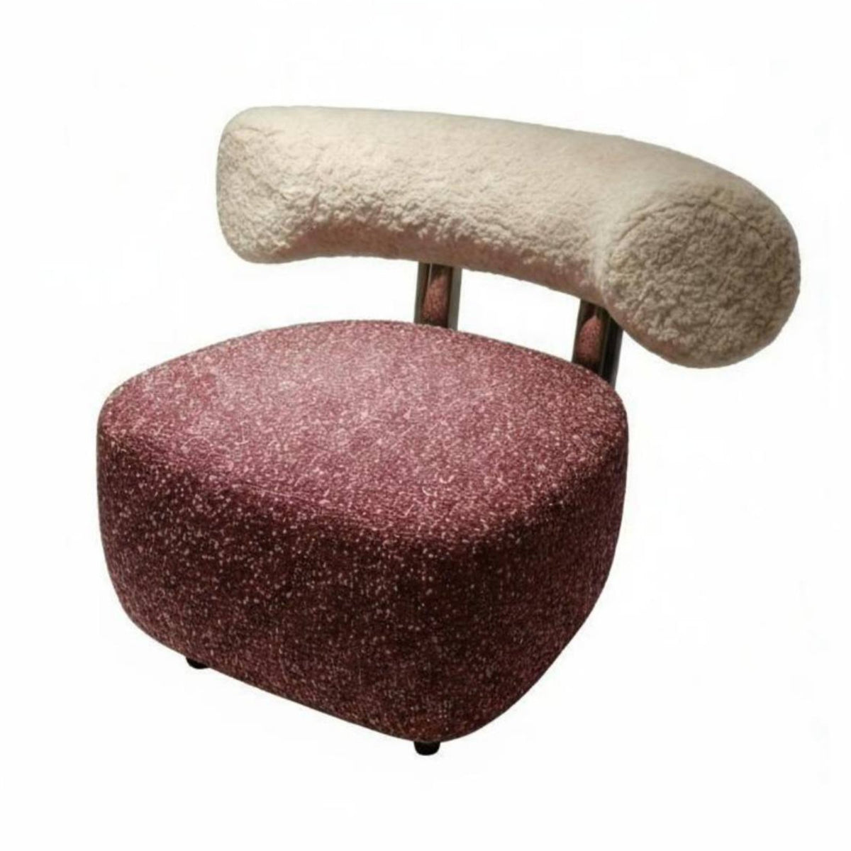 Sled Base Armchair Light Luxury Upholstered Single Seater Italian and design Comfortable Padding for Business Owners, Bedroom