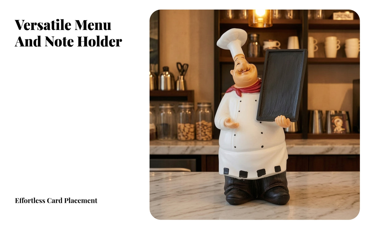 Tabletop Chef Statue with Message Board