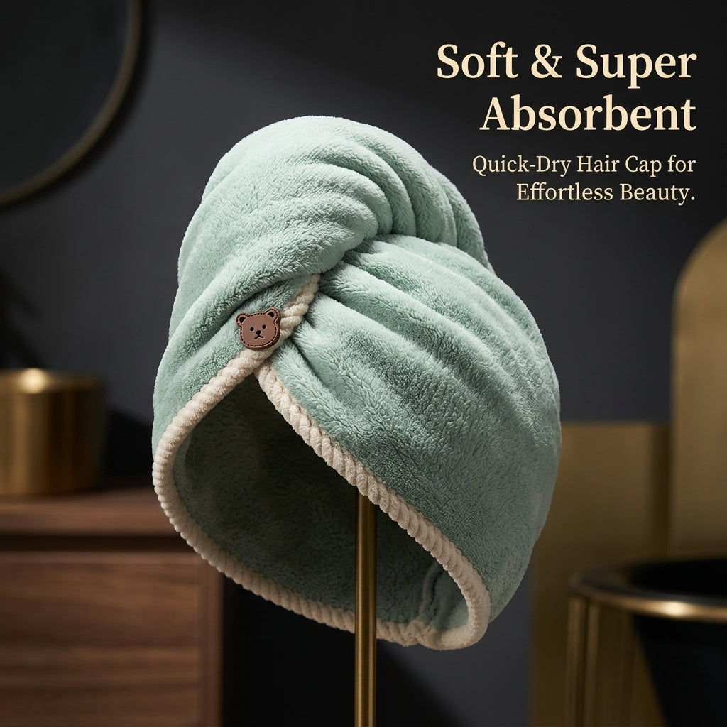 Swimming Pool Hair Towel Wrap for Women with Coral Fleece, Highly Absorbent Turban After Shower, Thickened Quick Dry Head