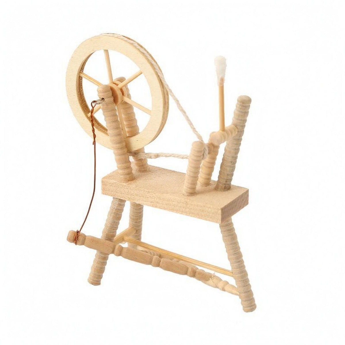 Dollhouse Textile Wheel Decorative Miniature Textile Wheel Vintage Style for Scene Display