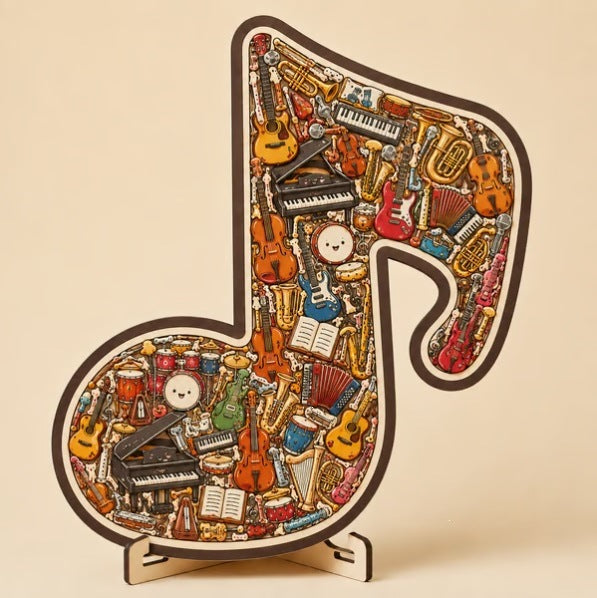 跨境亚马逊创意热销个性便携式Instrument Jigsaw Puzzle音符拼图