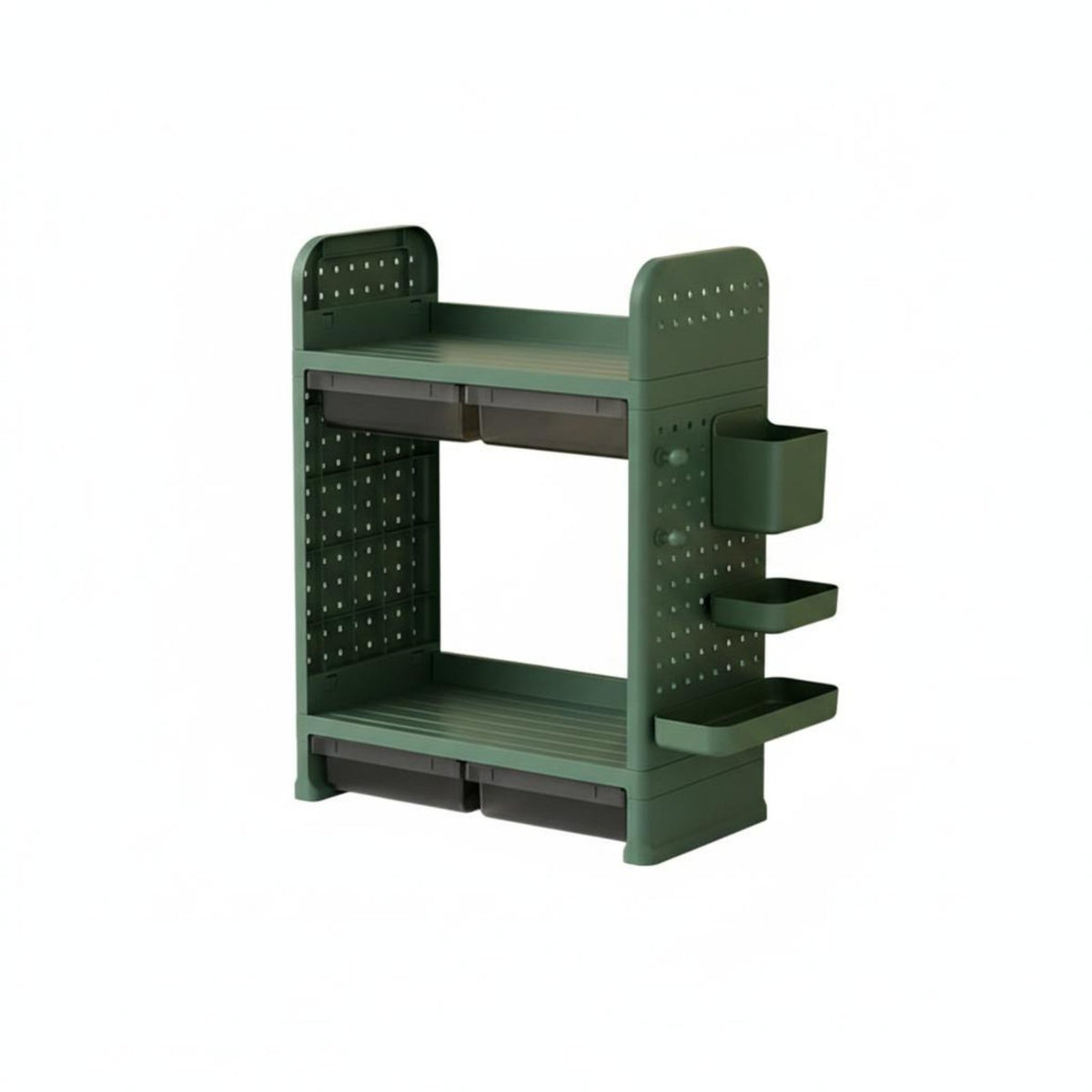 Pegboard Hutch with Drawer Large Capacity Desktop Hutch with Pegboard