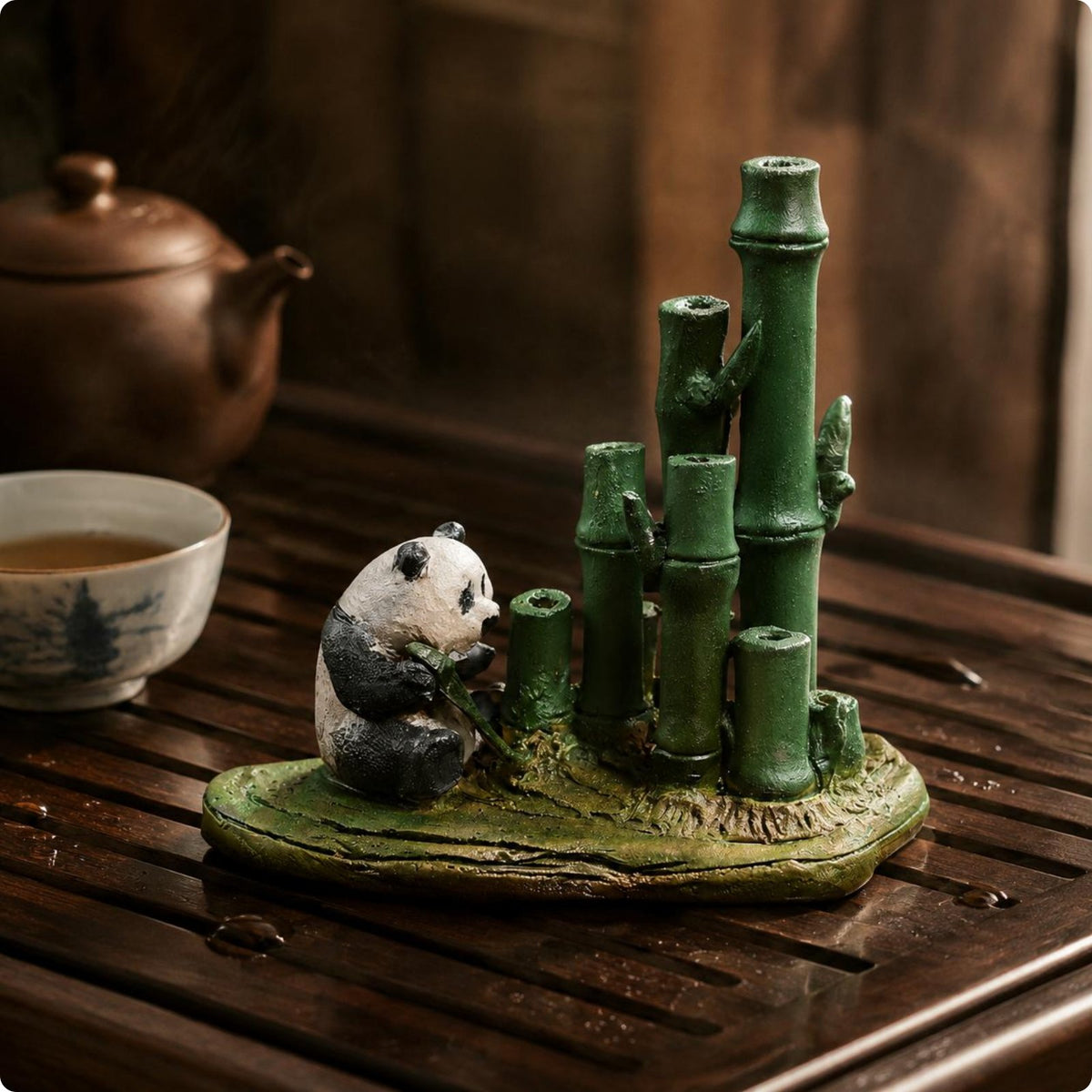 Tea Pet Collectible Zhisha Panda Ornament Desk Display Home Decor